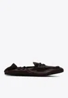 Miu Miu Women Logo Motif Leather Loafers In Black
