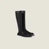 Miu Miu Ruches Nappa Leather Boots In Black