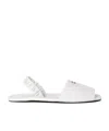 Miu Miu Ruches Nappa Leather Sandals In White