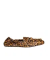 Miu Miu Ruches Printed Leather Loafers In Animal Print