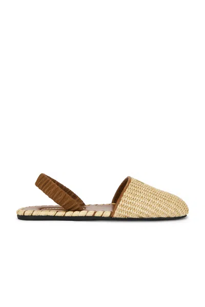 Miu Miu Woven Slingback Sandals In Neutral