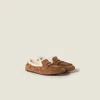 Miu Miu Suede Loafers With Flat Rubber Sole In Brown