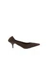 Miu Miu 55 Ruched Suede Pumps In Moro