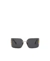Miu Miu Mu 54ys 80 Rimless Titanium Wrap Sunglasses In Gold