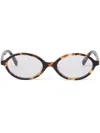 Miu Miu Oval Sunglasses In Brown
