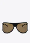 Miu Miu Runway Oversized Aviator Sunglasses In Black