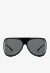 Miu Miu Runway Oversized Aviator Sunglasses In Gray