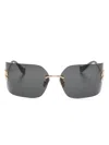 Miu Miu Runway Rectangle-frame Sunglasses In 5ak5s0