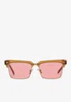 Miu Miu Runway Square Sunglasses In Pink