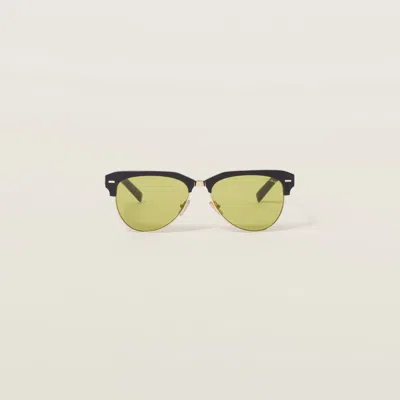 Miu Miu Womens Black Mu 09zs Pilot-frame Acetate Sunglasses In Green