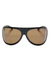 Miu Miu Runway Oversized Aviator Sunglasses In Black