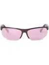 Miu Miu Wrap-around Sunglasses In Brown