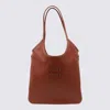 Miu Miu Rust Leather Ivy Tote Bag In Brown