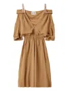 Miu Miu Sablé Dress In Brown