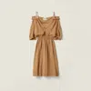 Miu Miu Sablé Dress In Brown