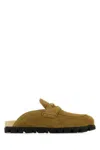 Miu Miu Olive Green Suede Mules In Green