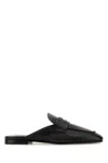 Miu Miu Women Black Leather Slippers
