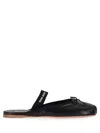 Miu Miu Black Leather Ballet Flats In Black