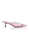 Miu Miu Sabot Metallic Mules In Pink