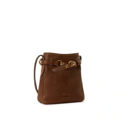 Miu Miu Sac À Bandoulière En Cuir In Brown