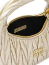 Miu Miu Mini Wander Quilted Shoulder Bag In White