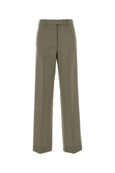 Miu Miu Mohair Blend Palazzo Trousers Tailored In Green