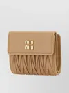 MIU MIU SAND LEATHER QUILTED WALLET