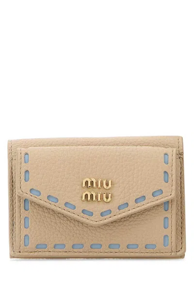 Miu Miu Sand Leather Wallet