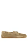 Miu Miu Women Sand Suede Loafers In Beige O Tan
