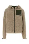 Miu Miu Beige And Green Wool Blouson Jacket