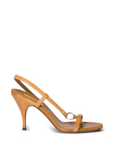 Miu Miu Sandalen Mit Ring-detail In Brown