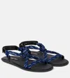 Miu Miu Nastro Cross Rope Grip-strap Sandals In Blau