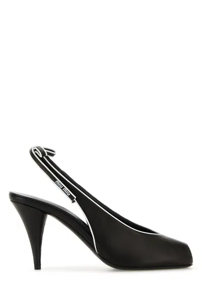 MIU MIU SANDALI IN NAPPA NERA  DONNA