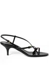 Miu Miu Miumiu Women Patent Leather Sandals With Buckles In Black  