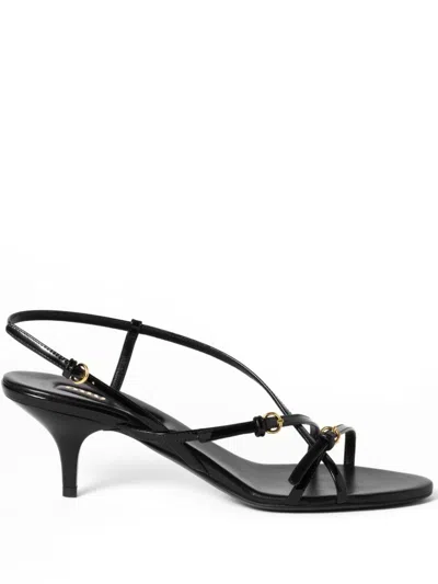 MIU MIU SANDALI IN VERNICE CON FIBBIE