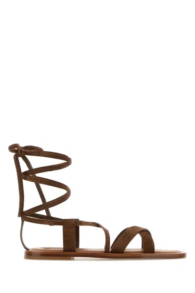 Miu Miu Sandali Sandals In Brown