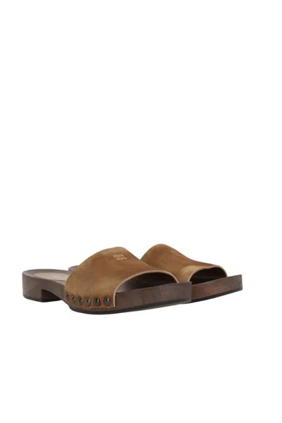 Miu Miu Women Leather Sandals In Multi