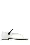 Miu Miu White Leather Sandals