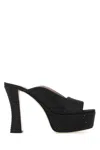 Miu Miu Crystal-embellished Platform Mules