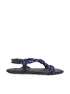 Miu Miu Knotted Straps Thongs Sandals In Blue