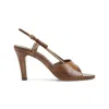 Miu Miu Leather Open Toe Sandals With Buckle Detail In Brown