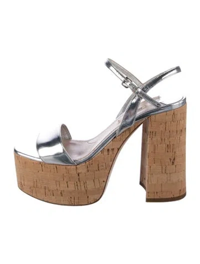 Pre-owned Miu Miu Sandals In Silver