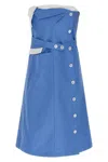 Miu Miu Deconstructed Mini Dress Dresses Light Blue In Blue