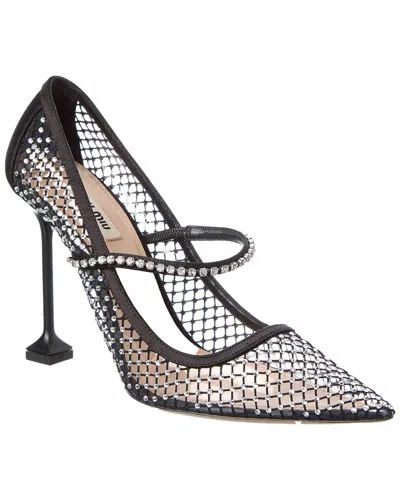 Miu Miu Satin & Vinyl Pump In Black