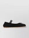 Miu Miu Logo-printed Bow Detailed Ballerina Shoes In Black