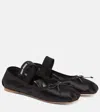 Miu Miu Logo-printed Bow Detailed Ballerina Shoes In Animal Print