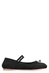 Miu Miu Satin Ballet Flats In Black