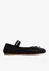 Miu Miu Satin Ballet Flats In Black