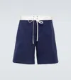 Miu Miu Bermuda-shorts Aus Satin In Blau