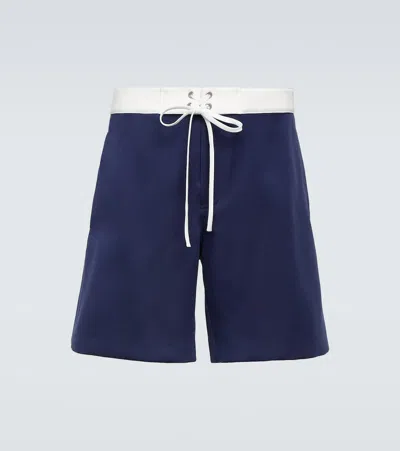Miu Miu Bermuda-shorts Aus Satin In Blue